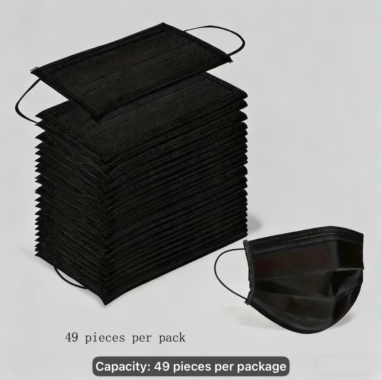 Face Mask (Black) 49pcs